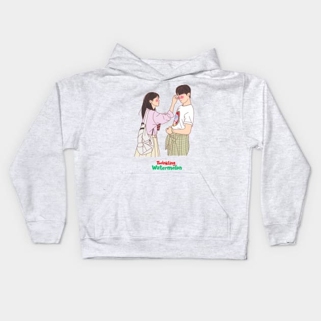 Twinkling Watermelon Kdrama Art Kids Hoodie by ArtByAzizah